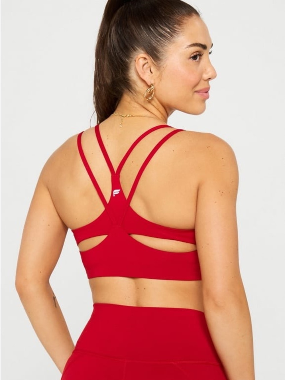 Fabletics Red Double-Strap Sports Bra (S)